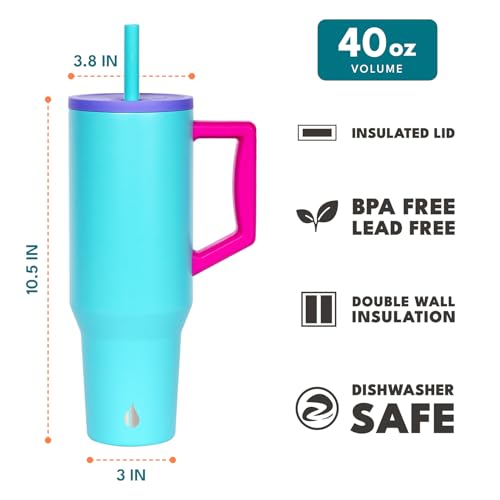 Image of Elemental Spill Proof 40oz Insulated Tumbler with Handle & Straw Travel Mug