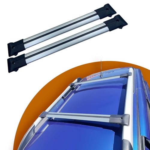 Cross Auto Accessories-Car Roof Rack Compatible With Citroen C3 Aircross Suv 2018 And Later Cross Bar For Roof Rails, Aluminium Set 2 Pcs Gray