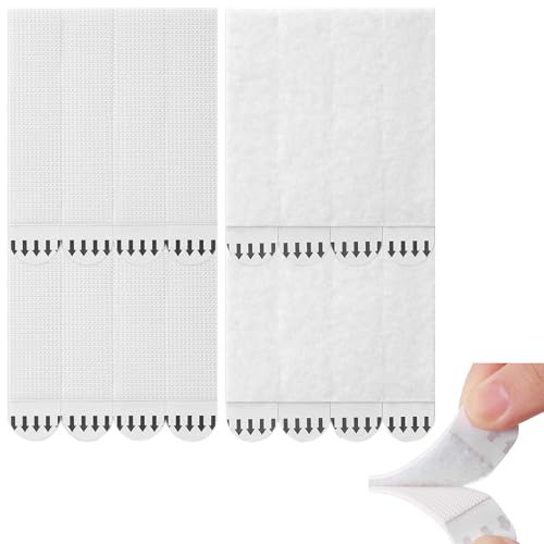 Image of 40-Pairs(80 Strips) Large Picture Hanging Strips Heavy Duty | 3.93 x 0.78 x 0.1inch Hang Pictures on Wall Without Nails | No Damage Picture Frame Hanging Strips Refill Adhesive Poster Strips, White