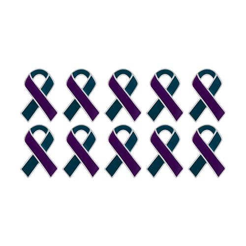 Image of Suicide Awareness and Prevention Pin - Bulk Packs - Variety Pack of Teal & Purple Ribbon Pin Perfect for Support Groups, Gift-Giving and Fundraising