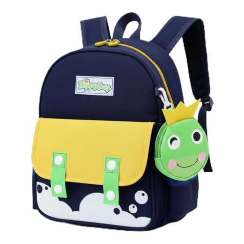 Mochila Infantil Unissex Juvenil Reforçada Passeio Viajem Escolar 3D De Primeira Qualidade Grande Capacidade ALWY (Sapo AMARELO)