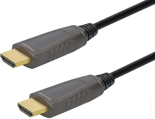 Monoprice 8K Ultra High Speed Fiber Optic Certified HDMI Cable - HDMI 2.1, 8K@60Hz, 4K@120Hz, 48Gbps, HDR, VRR, Active Optical Cable (AOC), CMP Plenum Rated, 65ft, Black