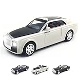 Metal Toy Cars of Rolls-Royce Sweptail, 1:24 Scale Rolls-Royce Model Diecast Cars with Door/Sound/Light/Pull Back, Rolls Royce Car Toy Gift for Christmas Birthday (1:24 Rolls Royce Sweptail -White)