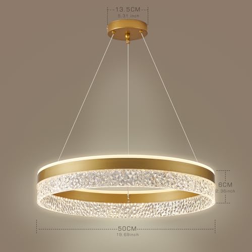 Lámpara Colgante LED Comedor Regulable 36W Oro 3