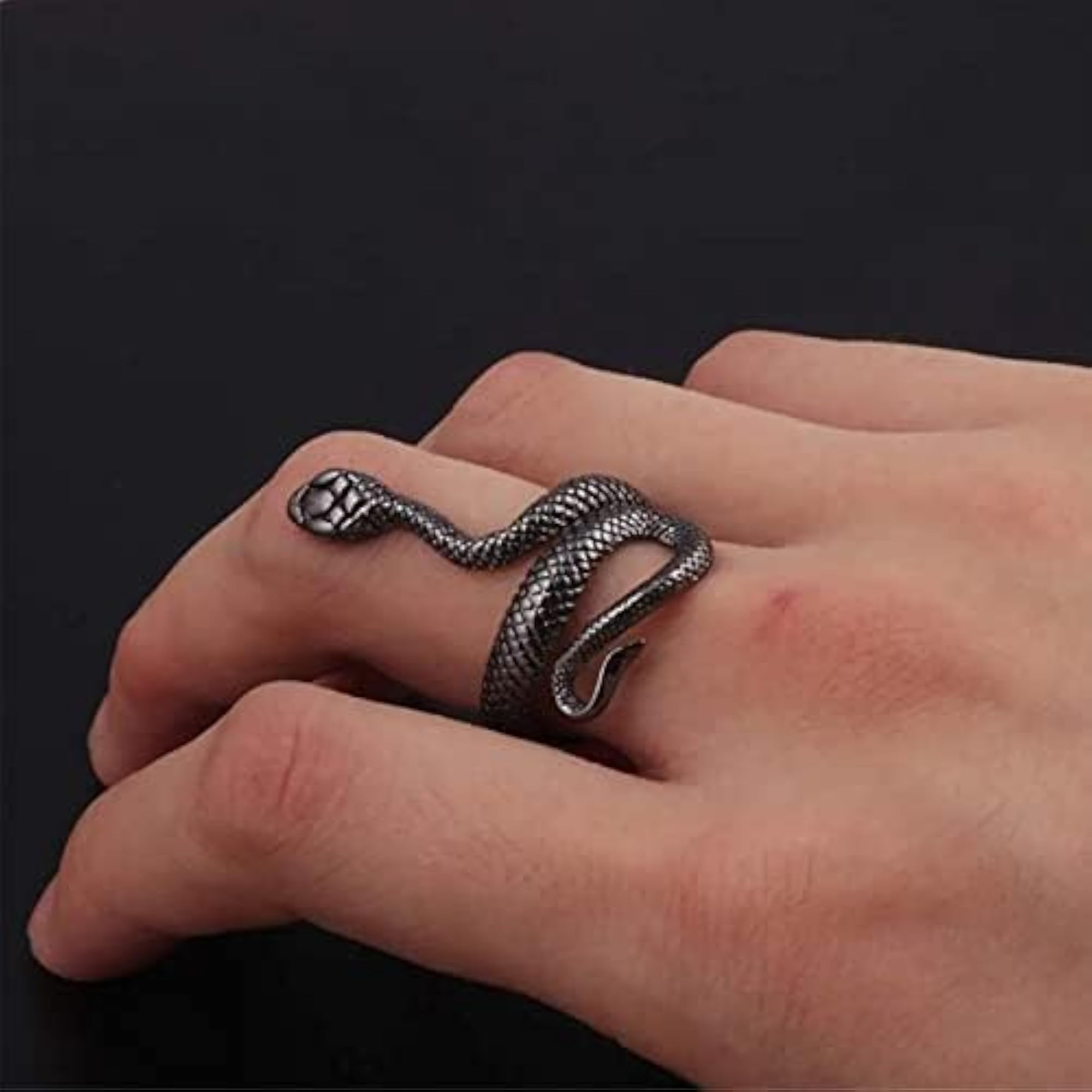 Gargish Snake Adjustable Free Size Ring, Unisex