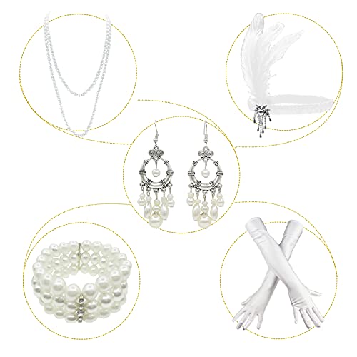 1920'S Sequins Flapper Dress Children's Day Gift Party Halloween Costumes For Girls Accessories Set (Medium, Style 5 Pink) #TOP1