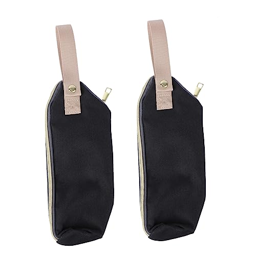 Beaupretty 2 Piezas Bolsa Térmica Portátil para Biberones Aislante y con Asa Resistente Compatible con Cochecito y Pañaleras Color Negro