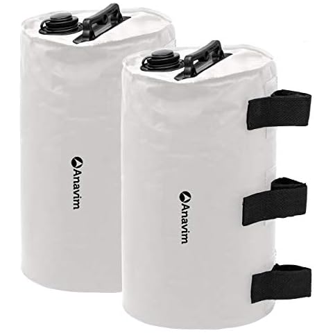 Anavim Canopy Water Weights Bags Great for Canopies, Tripods, Speaker Stands, Tents, Tailgating & More | White, 2 Pack Cover