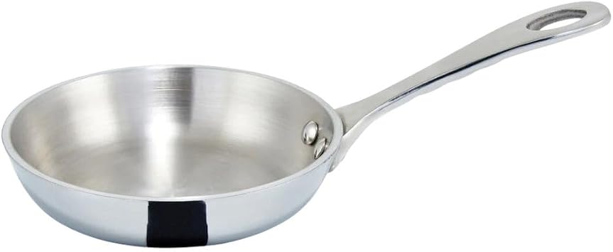 Soro Essentials- 4" Mini Stainless Steel 5 oz Fry Pan- Frying Pan Cookware Skillet Egg Pans Omelet Pans Chefs Pans Multipurpose for Home Kitchen Restaurant Cooking
