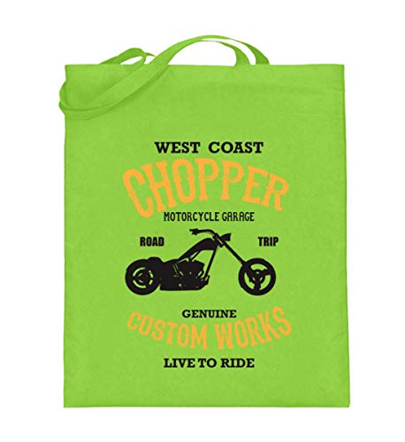 Sac en toile de jute West Coast Chopper vert citron 38x42cm