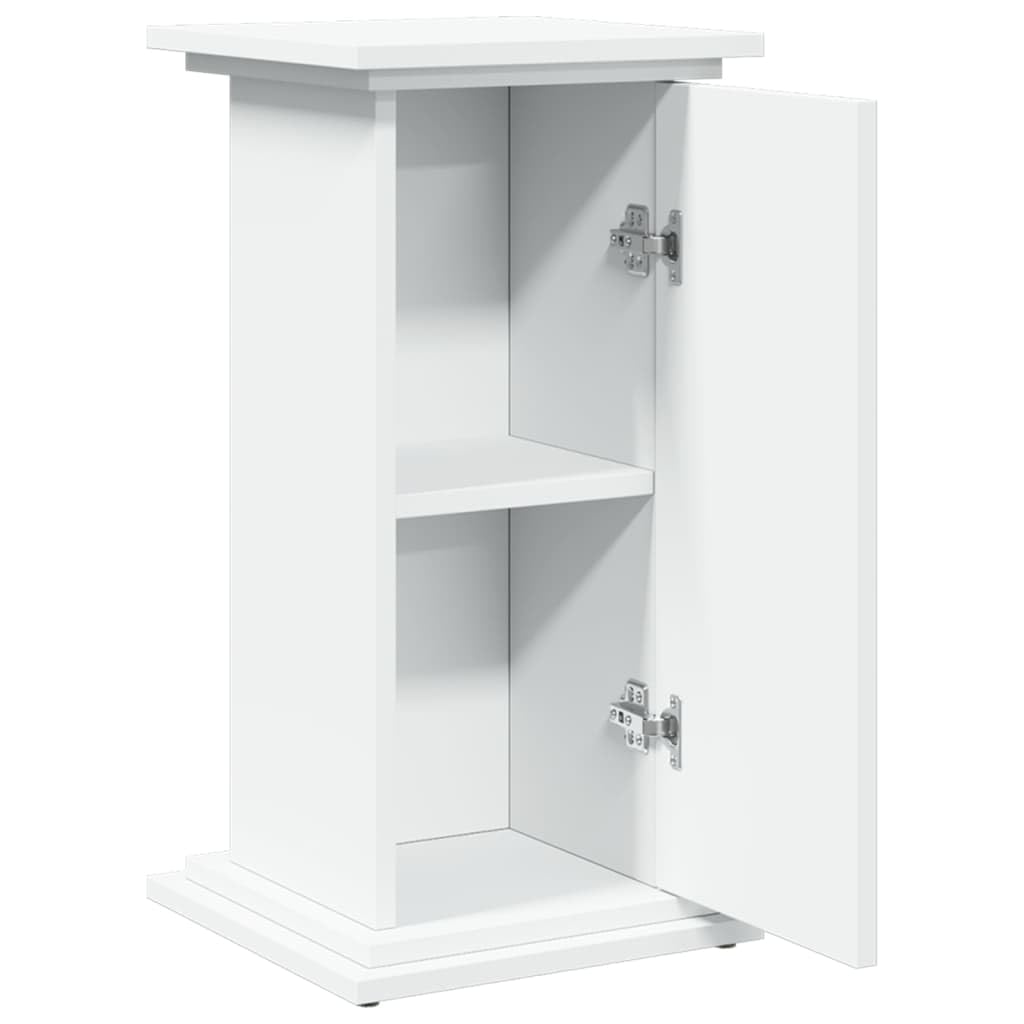 Soporte expositor blanco 31 x 30 x 60 cm aglomerado | 2 compartimentos ocultos, 1 puerta reversible, capacidad 60 kg, fácil limpieza