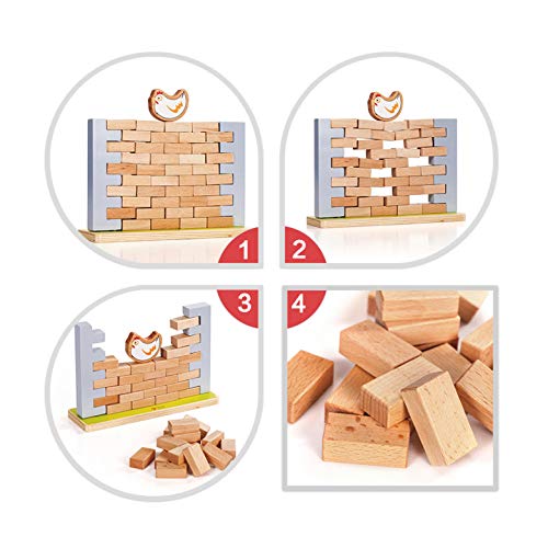 Image of Classic World Pick a Brick,Wall Games Family Games Brain Games for Kids, Pure Natural Wood Original Design and Production