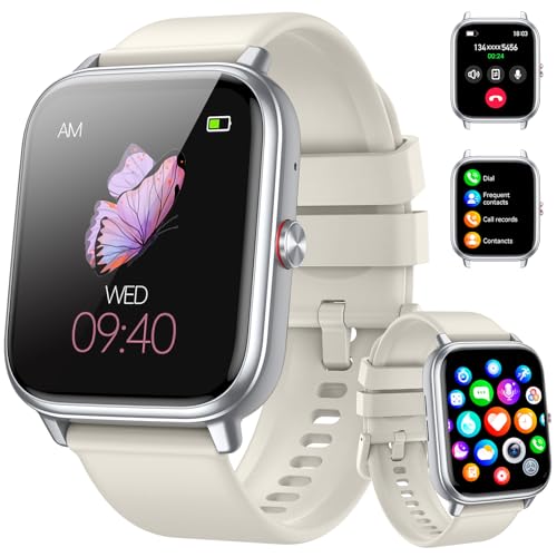 paybay Smart Watch for Men Women, Fitness Tracker (Answer/Make Call), 1000 mAh Battery, 120+ Sport Modes, Step Counter/Sleep Monitor Fitness Watch, Smartwatch for Android/iPhone (Starlight)