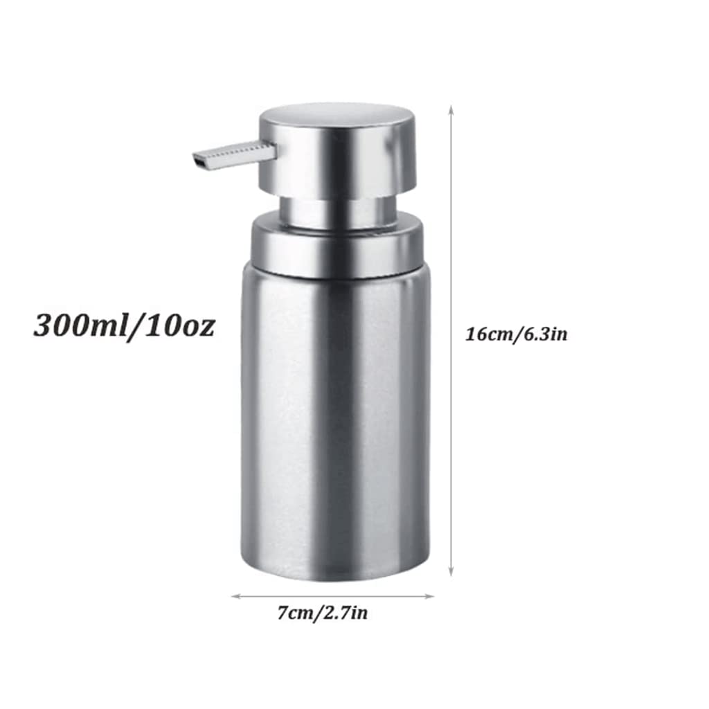 Lotion Dispensers Cilindrische Zeepdispenser Rvs Navulbare Zeeplotion Dispenser 10oz Geschikt Schotel Handlotion Fles