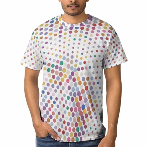 Tshirt col rond homme avec imprimé graphique cercle de points de couleur tendance