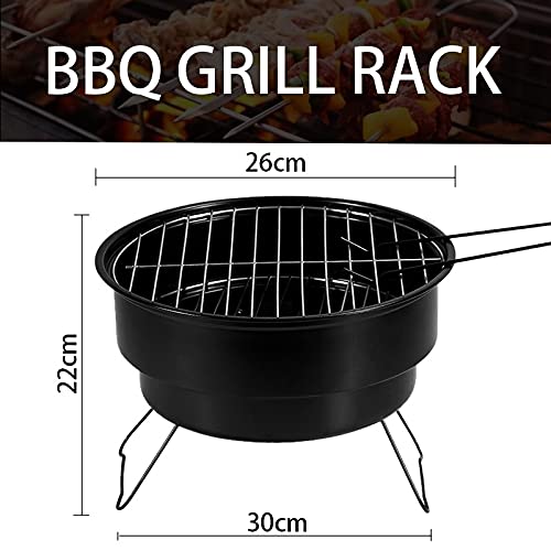 Barbecue A Carbonella Mini Round BBQ Grill Grill Pieghevole Carbone BBQ Grill BBQ Grill Non-Stick Superficie Portatile Portable Tora Travel Patio Stufa Pentole Bookware Barbecue Tool 228