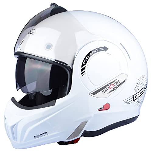BEON Full Face Motorcycle Helmet DOT Approved, 180&Acirc;&deg; Reversible Chin Guard Modular Pilot Helmet with Anti-Fog Dual Visors and Bluetooth Headset Slots for Adult Men Women (S-XXL)