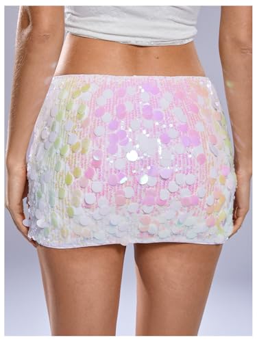Image of Floerns Women's Sequin Low Waist Mini Skorts Night Out Skirt Shorts