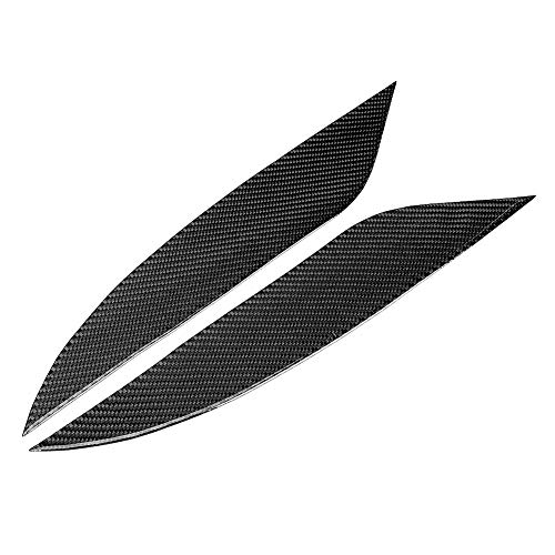 Headlight Eyebrow Cover Trim for 14-17, Carbon Fiber, 2 Pieces - Glossy Finish, Scratch, Lightweight Durable Protection
