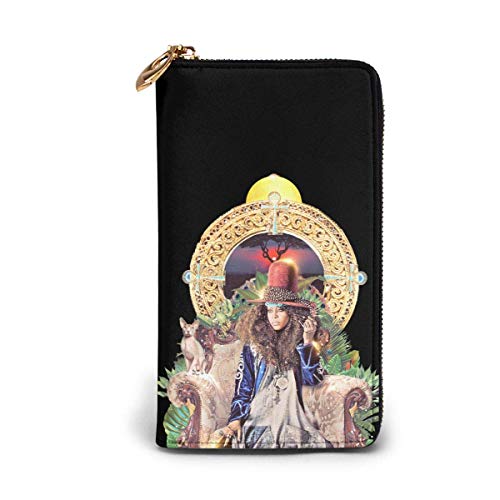 Preisvergleich Produktbild JHGFG Echtes Leder Geldbörsen mit Reißverschluss Geldbörse Reisetasche um Kartenhalter Organizer Clutch Bag Black