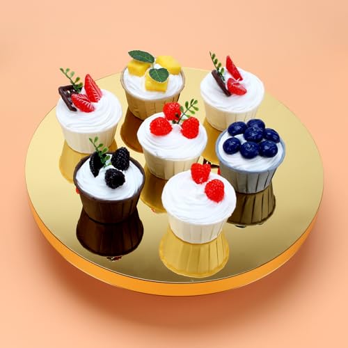 11.8''Gold Cake Stand, Round Dessert Table Display Holder, Acrylic Cake Tray Serving Platter for Party, Wedding, Birthday, Baby Shower, Anniversary - Image 6