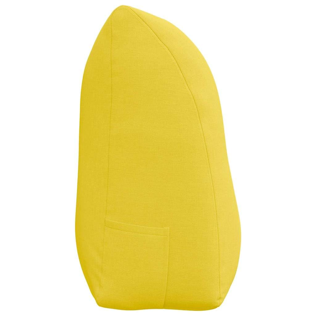 Cojín de espalda amarillo claro, 100 x 24 x 50 cm, tela ergonómica, cojín lumbar, cómodo para sofá, silla, oficina, hogar, lectura, sentado