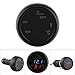 Battery Charging Gauge Dual Led Digital Display Voltmeter Thermometer Cigarette Lighter USB Car (Blue, Red) (Blue and Red)