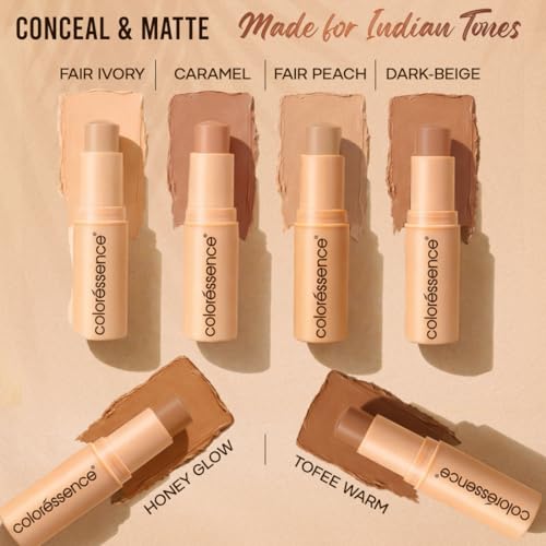 Image of Coloressence Panstick Concealer Foundation Makeup Stick, Toffee Warm, 10gm | Full Coverage | Long Lasting | For All Indian Skin Types | Lightweight