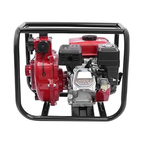 Gasoline Engine Water Pump, 2-inch High Pressure Water Transfer Pump, 7.5HP 4-Stroke Gas Powered Sewage Pump w/7.5M Water Pipe,Agricultural Irrigation Pumps,Fire Pump