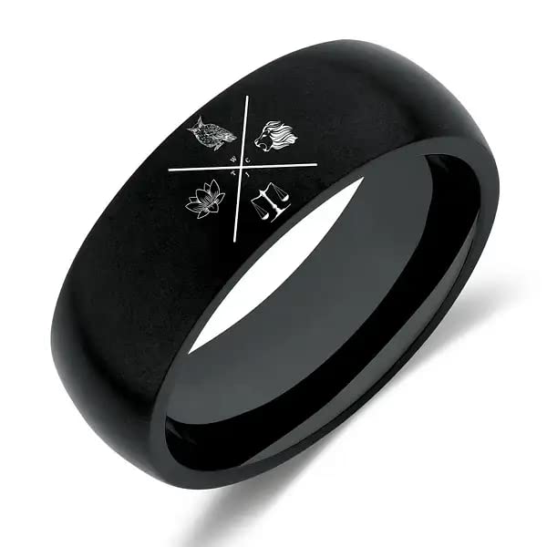 STOIC STORE UK - Cardinal Virtues Ring, Four Virtues For The Practising Stoic: Wisdom, Courage, Justice and Temperance