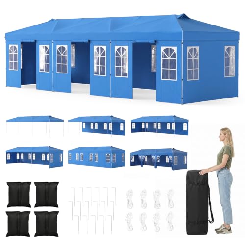 Image of Tangkula 10x30 FT Pop Up Canopy with Center Lock