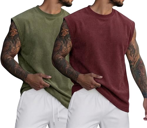 Image of RodZen Mens Polyester Tank Tops Sleeveless Round Neck T-Shirt for Gym, Running and Outdoor