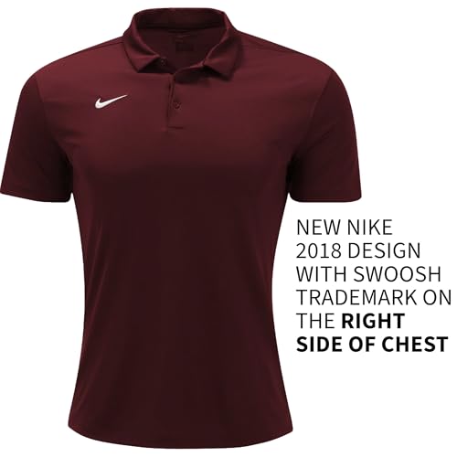 Nike Mens Dri-FIT Short Sleeve Polo Shirt (Dark Maroon, Large)3