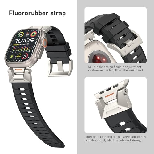 Bracelet Apple Watch 49mm 46mm 45mm fluororubber watchbands strap
