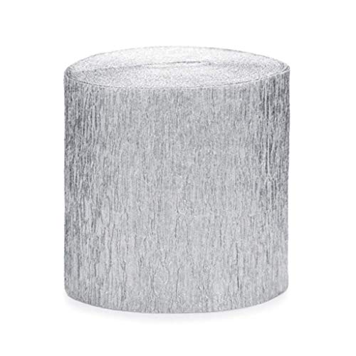 Publilancio Srl 4 Piezas Rollo de Papel Crepé de Plata 5cm X 10M Cada Total