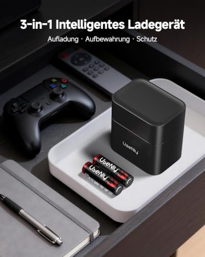 UseNiy wiederaufladbare AA 1.5V Lithium Akkus 8 Pack mit Ladegerät – Ansicht 3