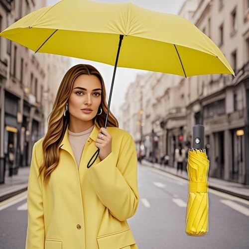 Image of SIEPASA Umbrella for Men - Automatic Large Size Foldable Umbrella with Travel Cover for Man and women - 3 fold Windproof umbrella