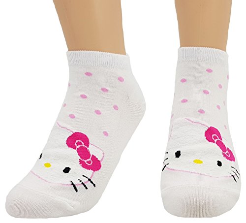 JJMax Women's Hello Kitty Cotton Ankle Socks Set, Cotton Blend Set, One Size,4 Pack3