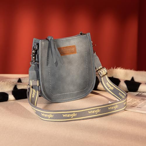 Image of Wrangler Small Crossbody Bag for Women, Mini Shoulder Purse with Adjustable Strap, Vegan Leather Phone Purse