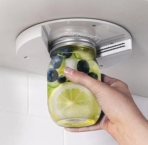 EZ Off Jar Opener for Seniors - Under Cabinet Jar Openers for Weak Hands, Easy Grip,...