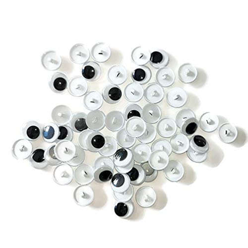 50 Pcs Sew On Googly Wiggle Eyes Button for DIY Crafts Stuffed Plush Dolls Making Scrapbooking Projects (20mm)