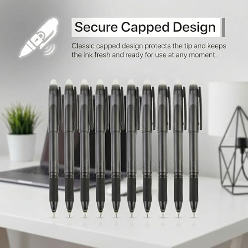 Bolígrafos VILMA 12 unidades tinta negra borrable 0.7mm miniatura 5
