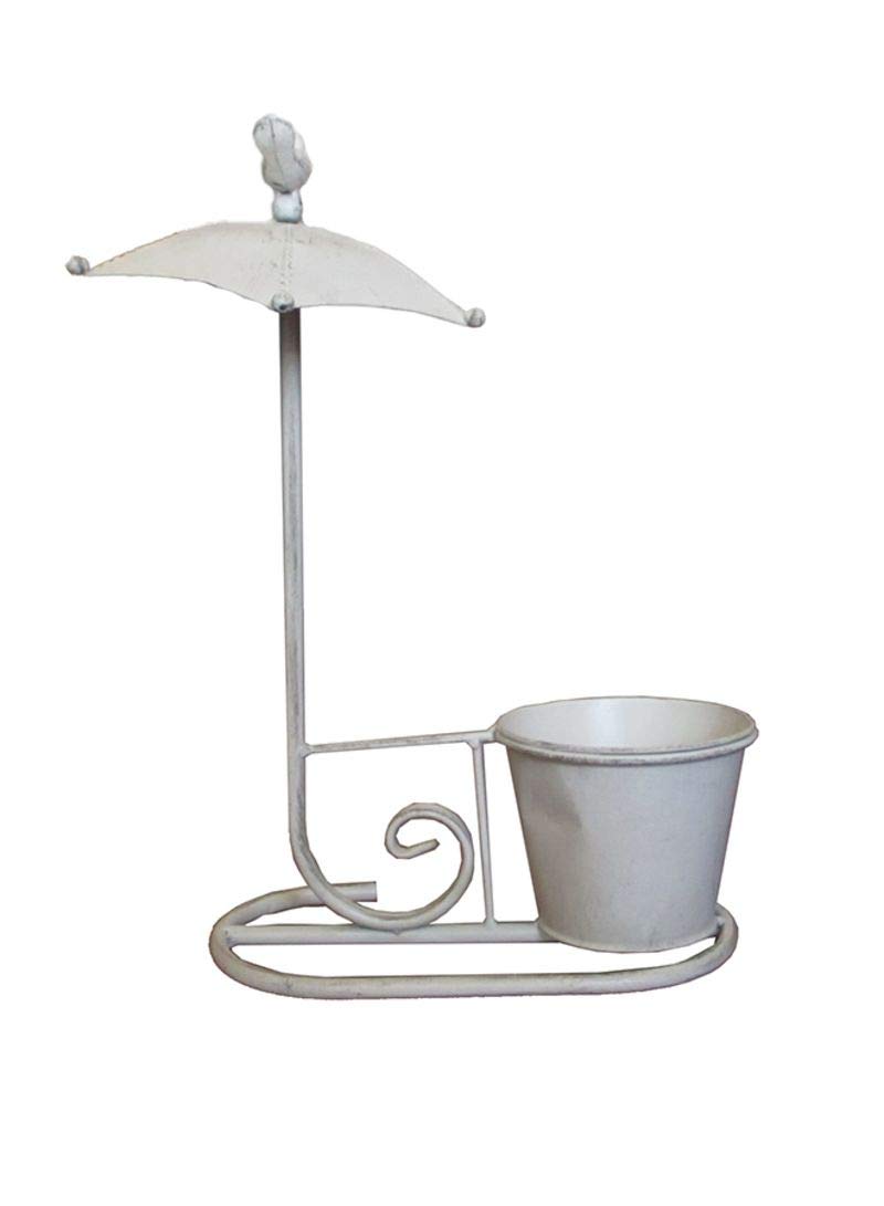 Kreative Steel Umbrella Design Plant Stand White 30x 41 centimeter