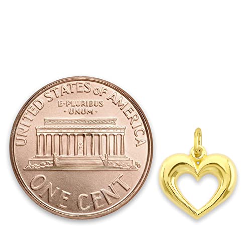 Solid 10k Gold Heart Microcharm, Mini Cute Charm Love Symbol with Clasp2