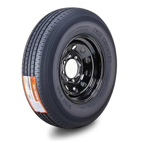 Free Country Trailer Tire Wheel Assembly ST235/80R16 10-Ply E 124M 8 Lug on 6.5' PCD Black Mod Rim