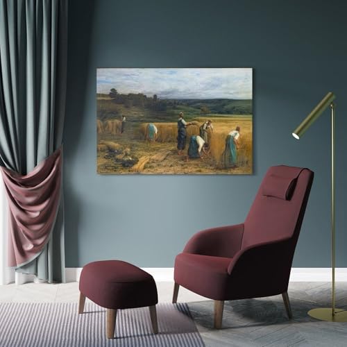 La Moisson 1874 Léon Augustin Lhermitte décoration murale bureau 40x60