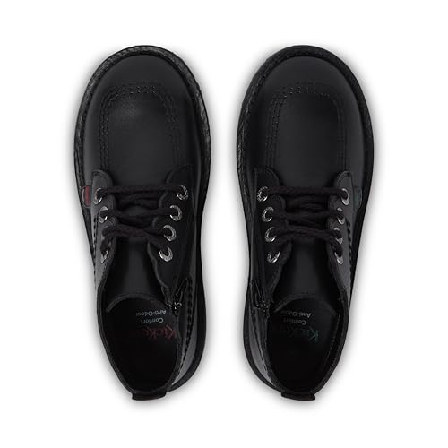 Kickers Fille Adlar Hi Scallop bottine cuir抗磨损儿童短靴拉链好穿脱 - 5