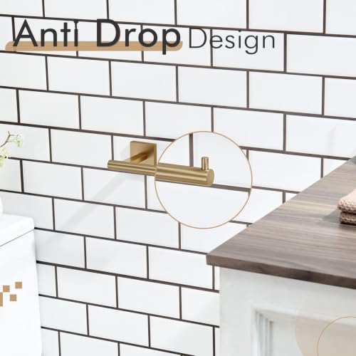 Image of KOKOSIRI Toilet Paper Holder Champagne Bronze Toilet Roll Holder Hold Mega Rolls Kitchen Bathroom Tissue Paper Dispenser Stainless Steel, B2005CPG