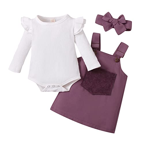 Zukmuk Babykleidung Neugeborene Baby Body+Rock+Stirnband Baby Mädchen Set...