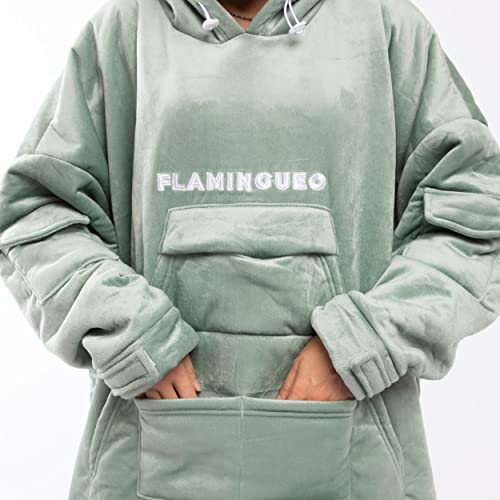 Flamingueo Blanket Hoodie, Oversized Hoodie Blanket, Hooded Blanket, Fluffy Blankets, Wearable Blanket, Fluffy Hoodie - Image 4